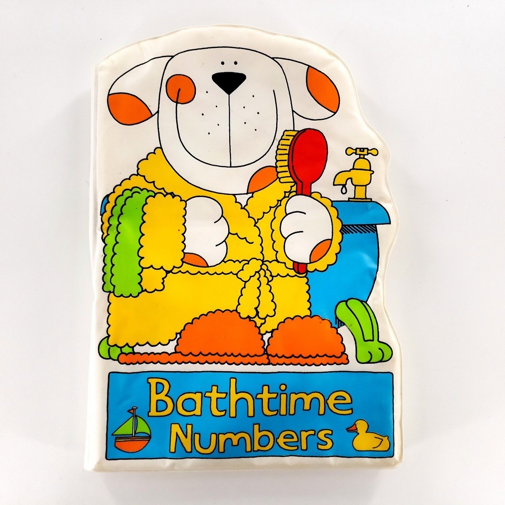 Vintage 1990 Bathtime Numbers Baby Bath Book Mallard Press
